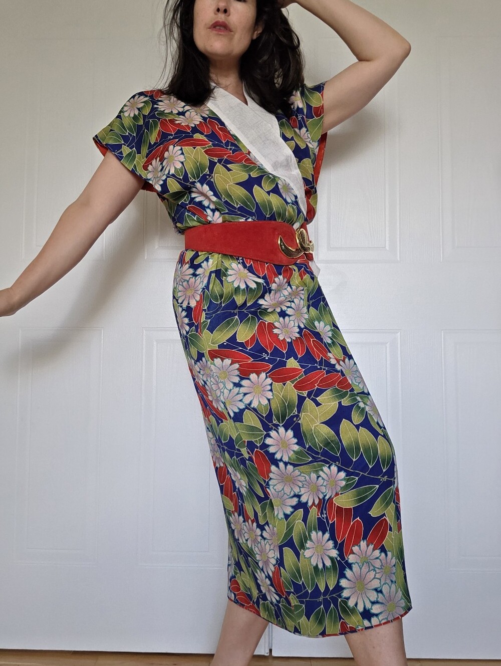 Vintage Silk Kimono Duster | Vibrant Floral Japanese Silk Jacket